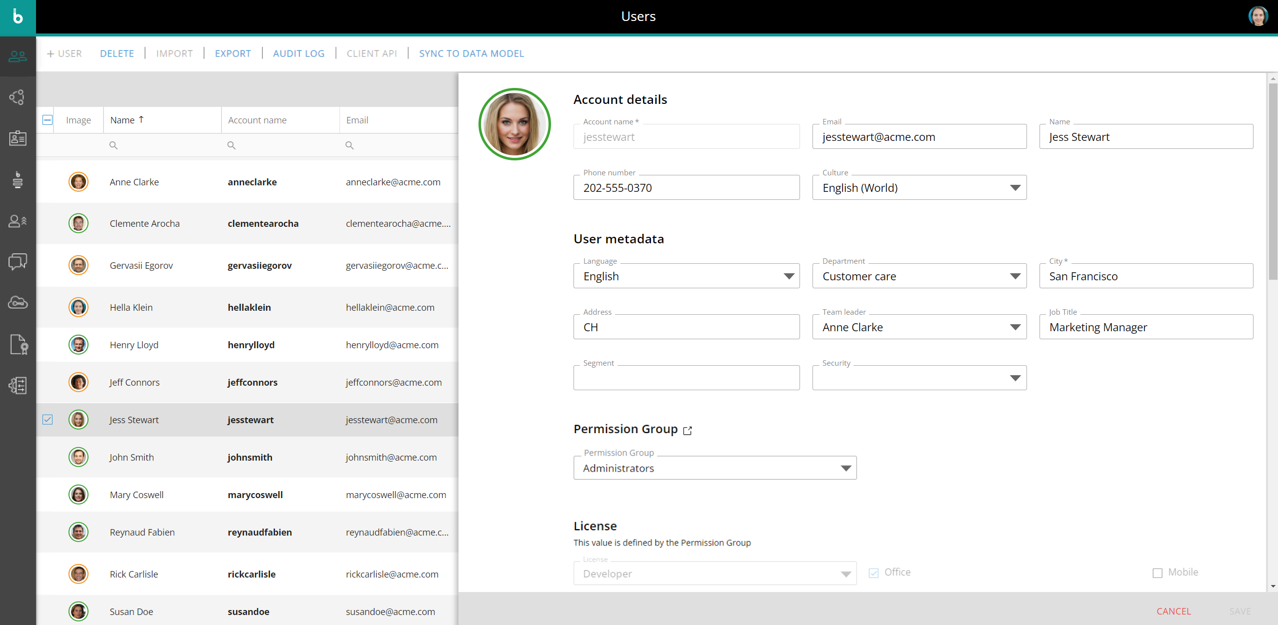 User profile panel in Board's Subscription Hub