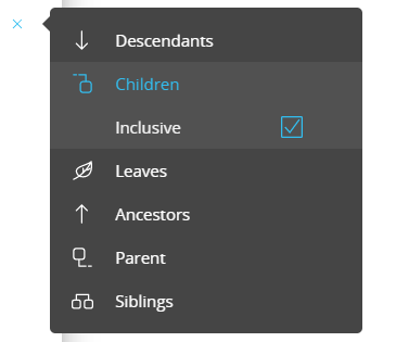 Select menu: children option