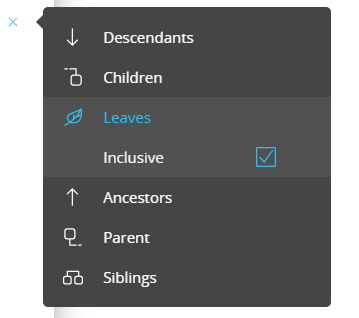 Select menu: leaves option