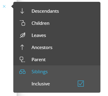 Select menu: siblings option